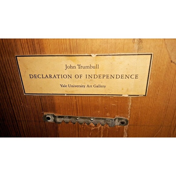 Historic Art Print "Declaration of Independence" Wood Americana Vtg. Sepia Look - Picture 6 of 6